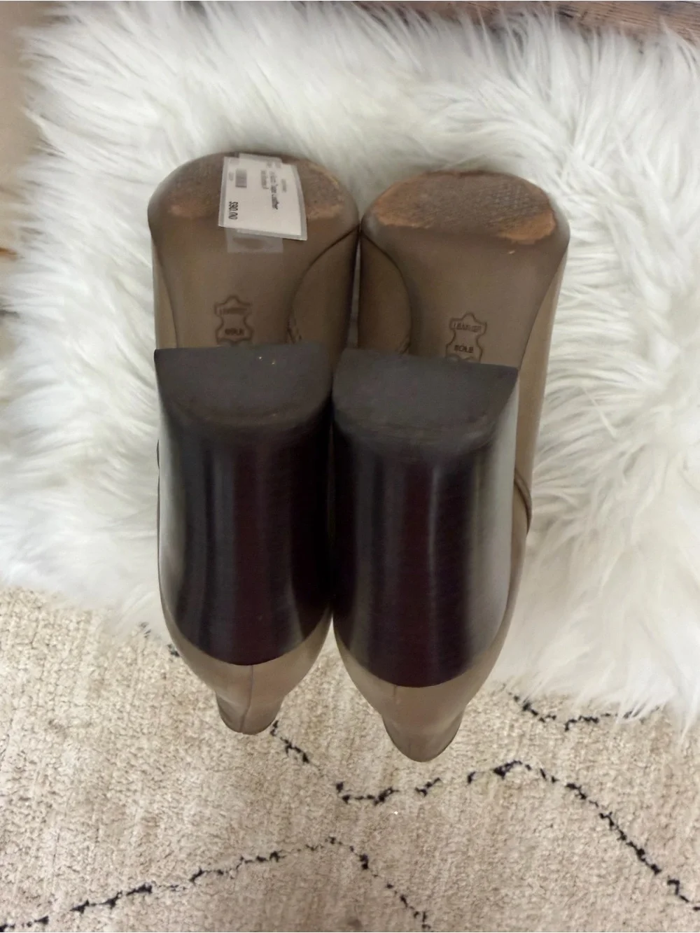 Tory Burch Taupe  Leather Ankle Booties